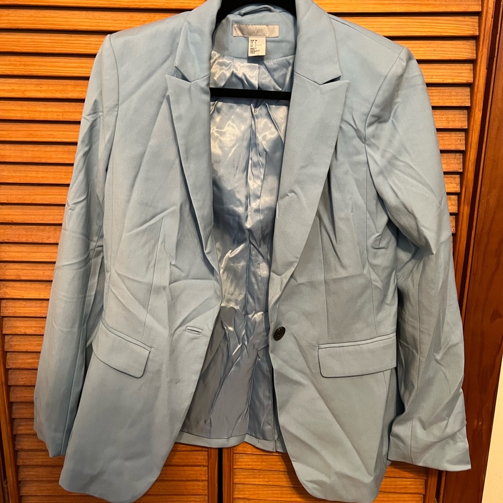H&M light blue blazer